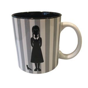 WEDNESDAY Striped Ceramic 20 oz Mug ON WEDNESDAY, WE WEAR BLACK